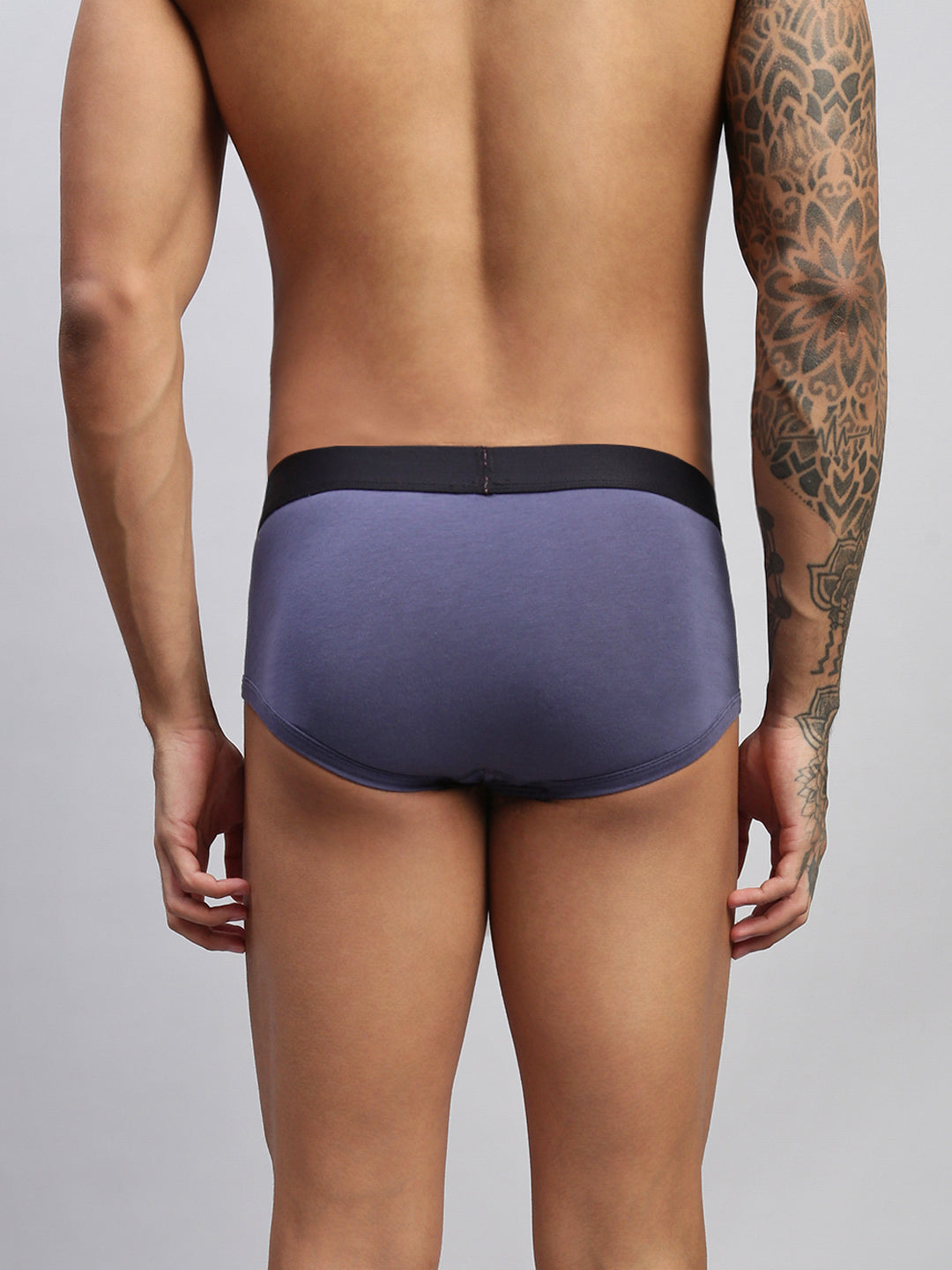 2PC PACK OF GRAPHITE GREY & VIVID INDIGO MEN COTTON STRETCH BRIEF