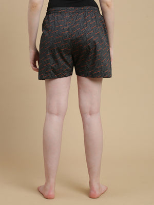 GOOD VIBES WOMENS COTTON- PRINTED BOXER SHORTS