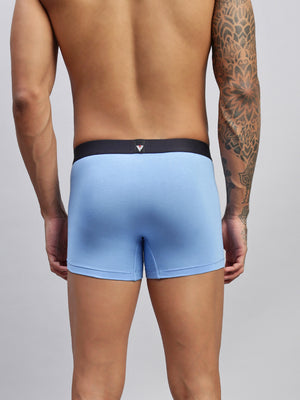 2PC PACK OF MIDNIGHT IRIS & SKY BLUE MEN COTTON STRETCH TRUNKS