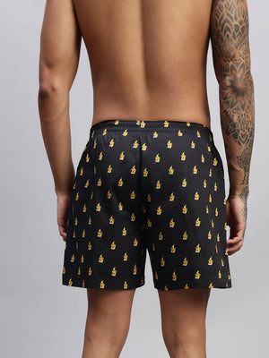 2PC PACK OF MOVIE & PIZZA PRINT MEN COTTON BOXER PRINTED BOXER SHORTS