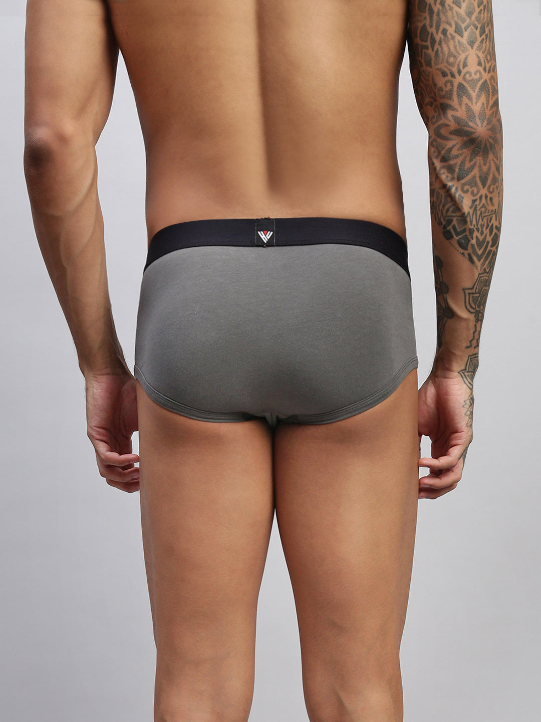 2PC PACK OF GRAPHITE GREY & VIVID INDIGO MEN COTTON STRETCH BRIEF