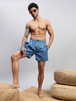 2PC PACK OF NAUTICAL & CANDY PRINT MEN COTTON BOXER PRINTED BOXER SHORTS