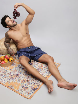 2PC PACK OF NAUTICAL & SKATER SDOODLE PRINT MEN COTTON BOXER PRINTED BOXER SHORTS