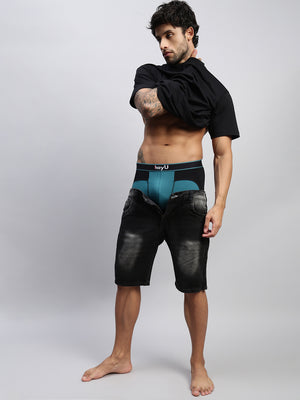 2PC PACK OF TEAL & SUNSET BLAZE MEN MODAL DUAL COLOUR TRUNKS