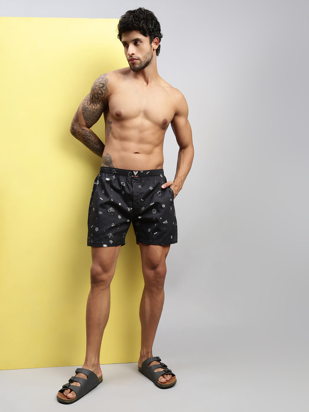 GALAXY GLIDE MEN COTTON PRINTED BOXER SHORTS