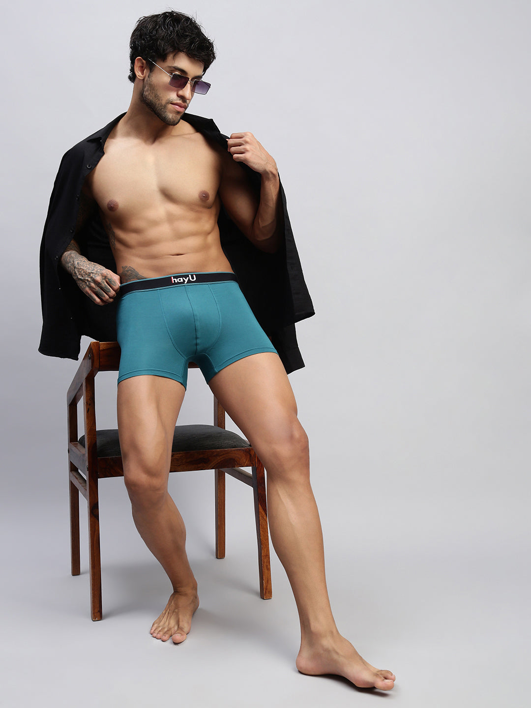 2PC PACK OF TEAL & SUNBUD MEN MODAL SOLID TRUNKS