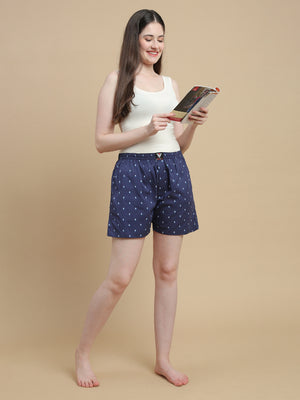 NAUTICAL WOMENS COTTON - PRINTED BOXER SHORTS