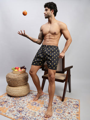 2PC PACK OF MOVIE & PIZZA PRINT MEN COTTON BOXER PRINTED BOXER SHORTS