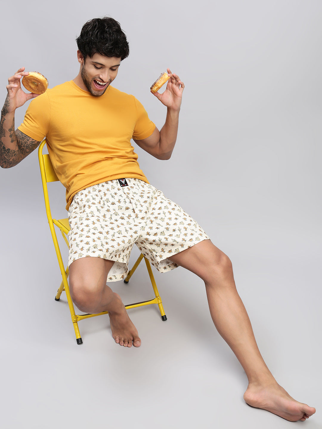 2PC PACK OF MOVIE & BAKERY PRINT MEN COTTON BOXER PRINTED BOXER SHORTS