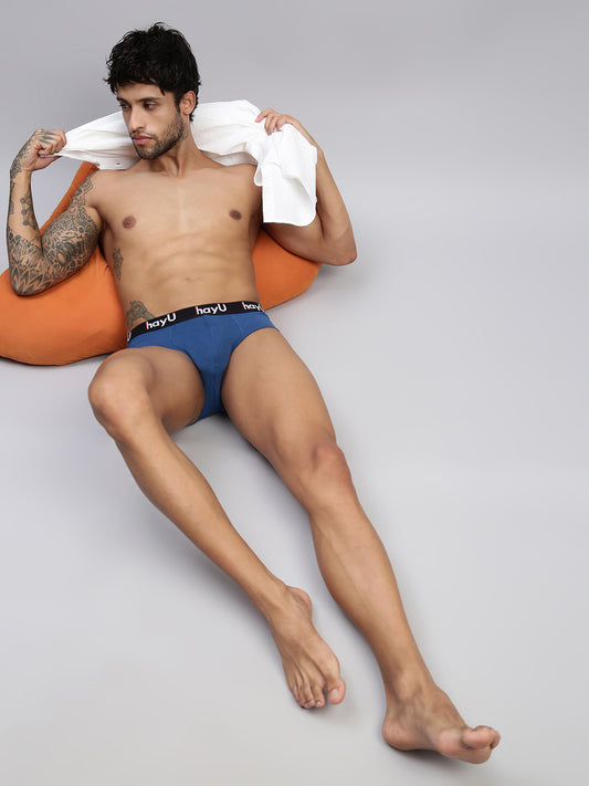 NOCTURNE BLUE MEN PURE COTTON BRIEF