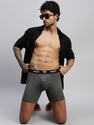 GRAPHITE GREY MEN COTTON STRETCH BOXER BRIEFS