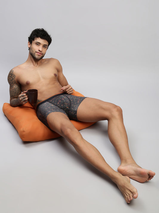 GRAPHIC BLACK MEN MODAL PRINTED TRUNKS