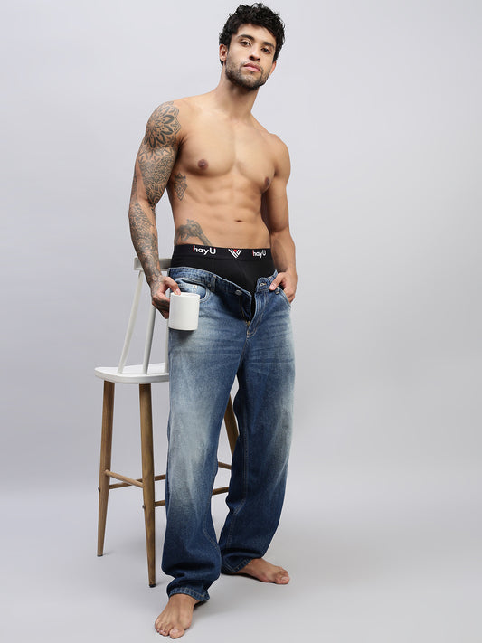 2PC PACK OF VIVID INDIGO & PHANTOM BLACK MEN COTTON STRETCH BRIEF