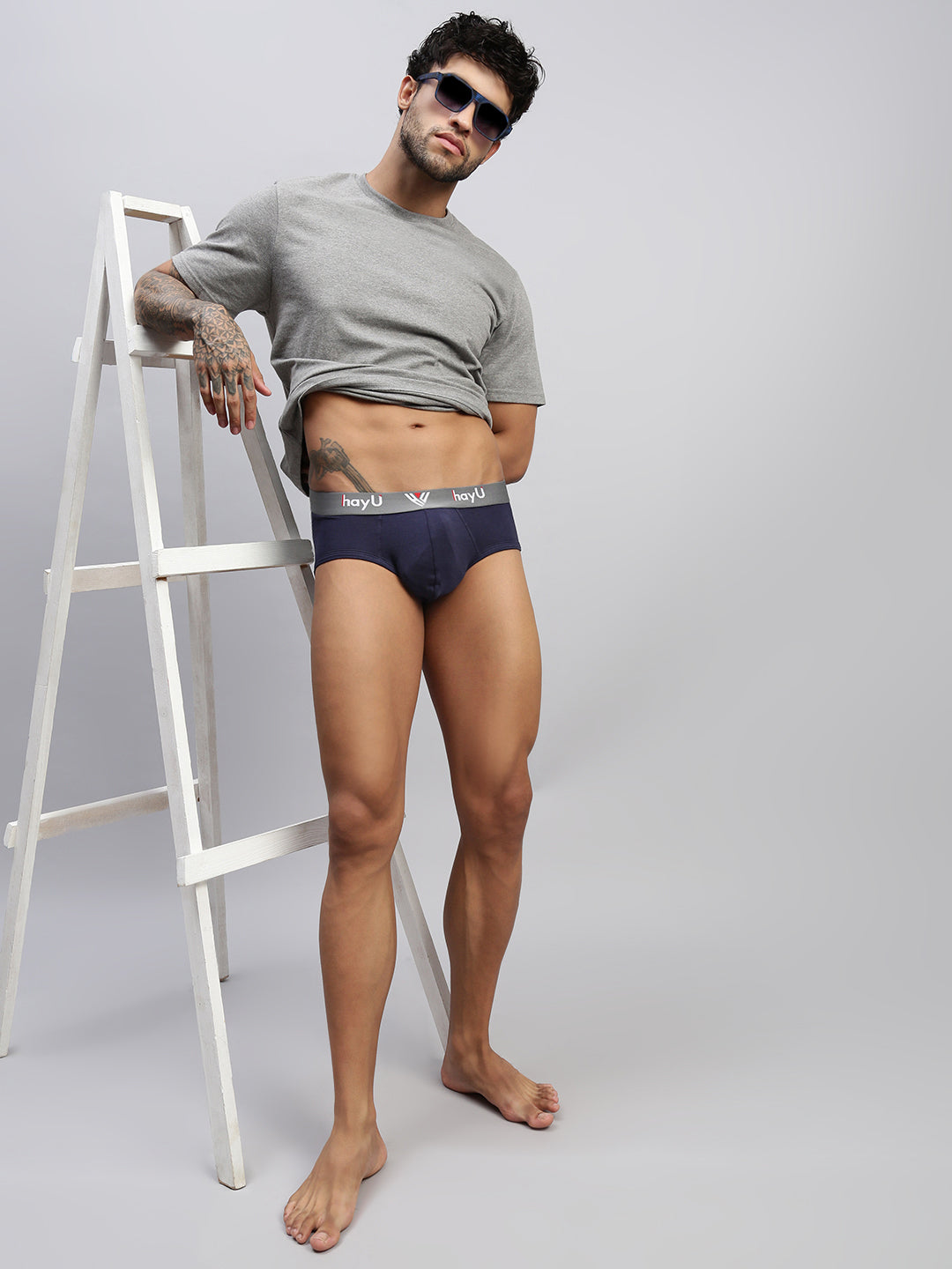 MIDNIGHT IRIS MEN COTTON STRETCH BRIEFS