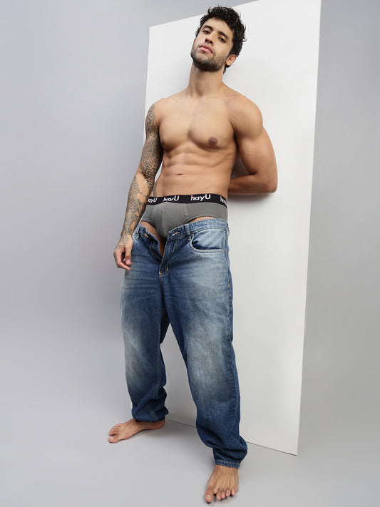 GRAPHITE GREY MEN PURE COTTON BRIEF