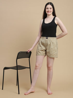 SKATERS VIBE WOMENS COTTON- PRINTED BOXER SHORTS