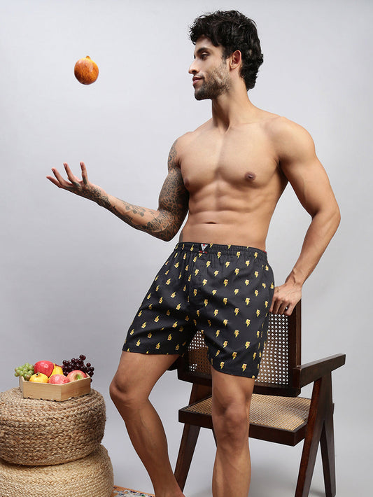 LIGHTNING PIZZA MEN COTTON PRINTED BOXER SHORTS