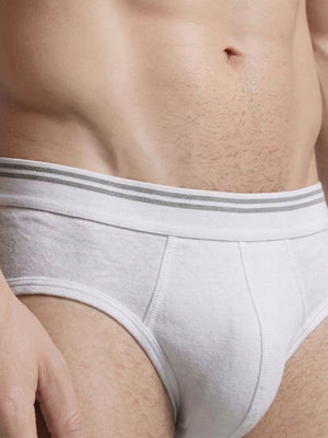 2PC PACK OF WHITE COTTON STRETCH BRIEFS