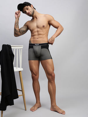 2PC PACK OF GRAPHITE GREY & RUBY RED MEN MODAL DUAL COLOUR TRUNKS