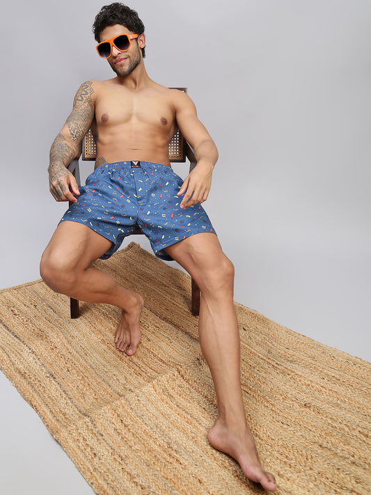 2PC PACK OF MOVIE & BAKERY PRINT MEN COTTON BOXER PRINTED BOXER SHORTS