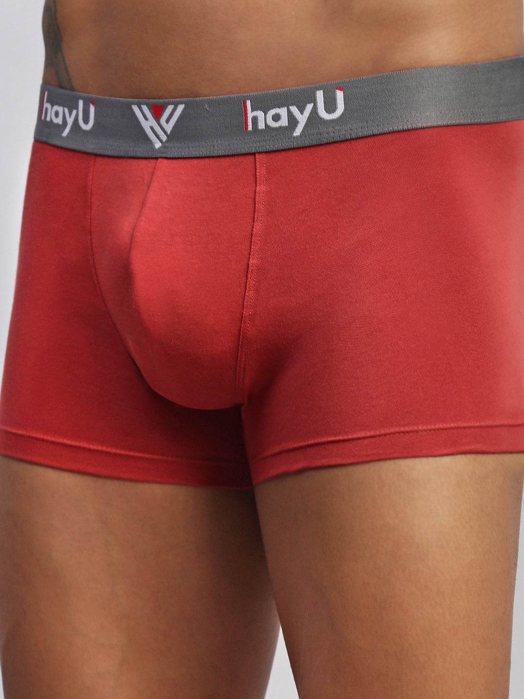 EARTHY RED MEN COTTON BLEND TRUNKS
