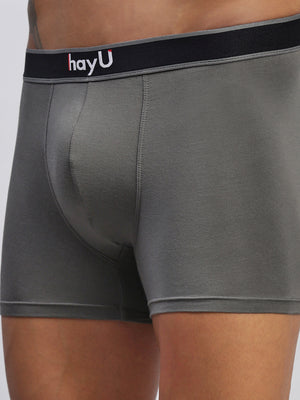 2PC PACK OF SUNSET BLAZE & GRAPHITE GREY MEN MODAL SOLID TRUNKS