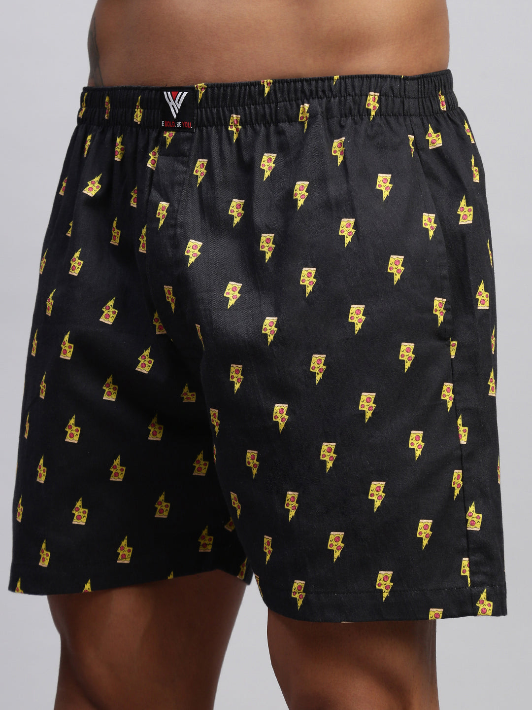 2PC PACK OF NAUTICAL & PIZZA PRINT MEN COTTON BOXER PRINTED BOXER SHORTS