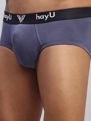 2PC PACK OF GRAPHITE GREY & VIVID INDIGO MEN COTTON STRETCH BRIEF