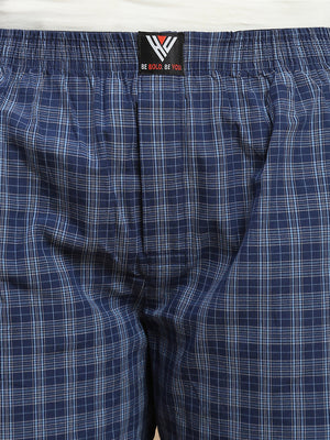 BLUE WHITE STRIPES WOMENS COTTON - BOXER SHORTS