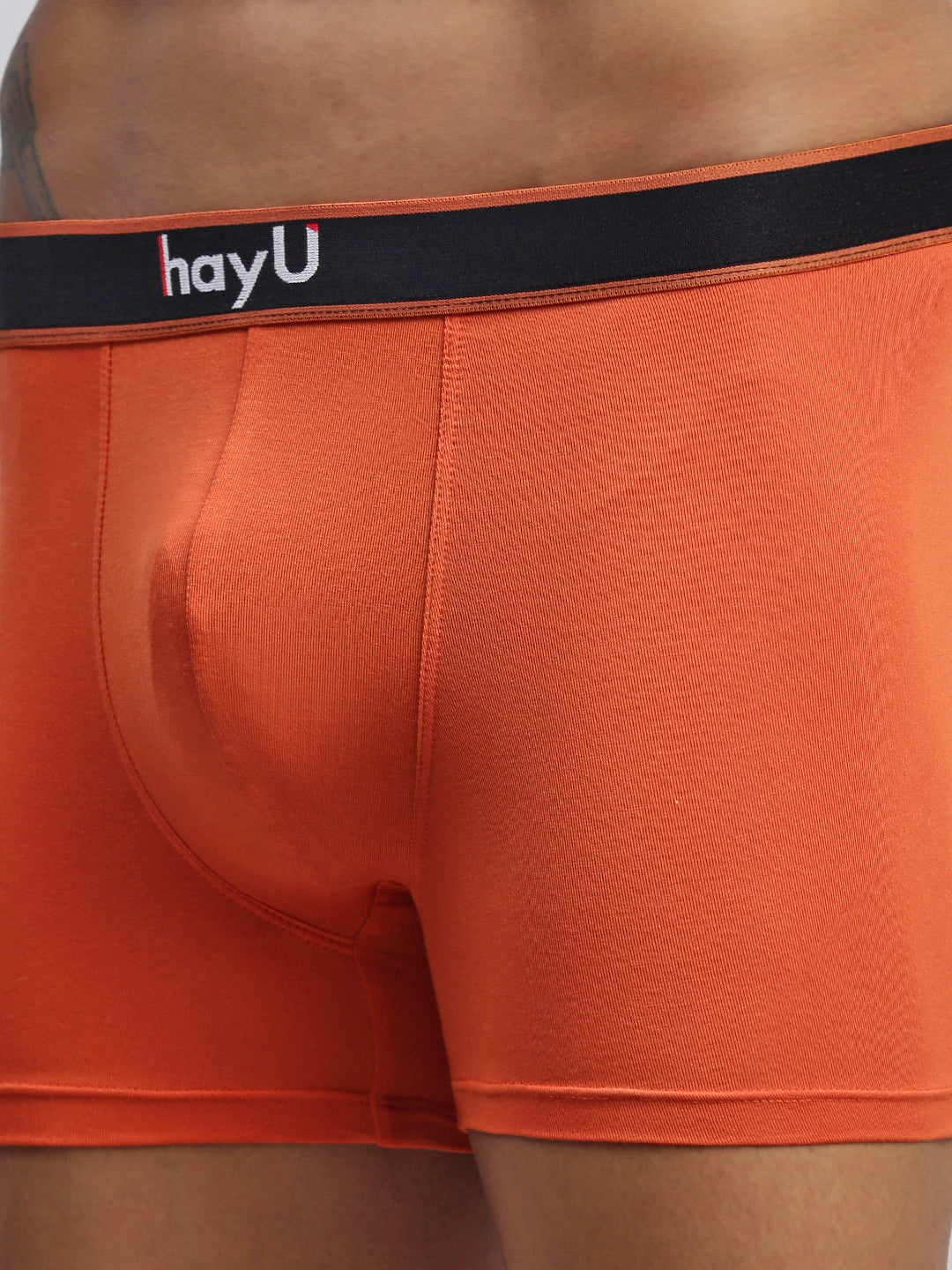 2PC PACK OF SUNSET BLAZE & GRAPHITE GREY MEN MODAL SOLID TRUNKS