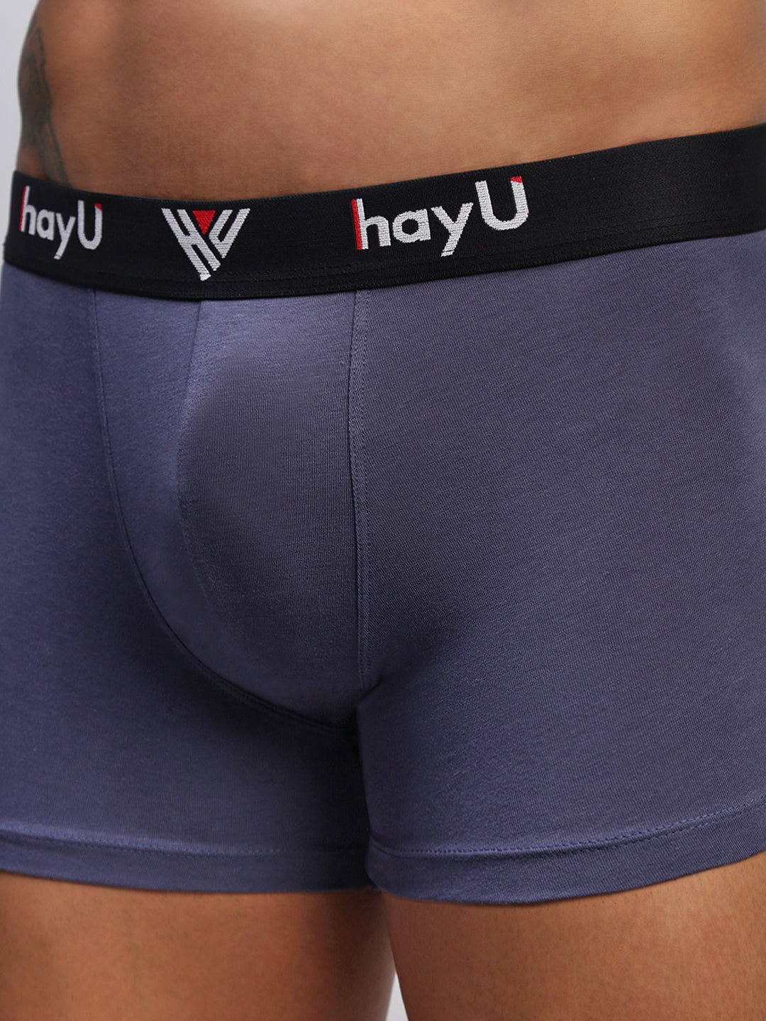 2PC PACK OF GRAPHITE GREY & VIVID INDIGO MEN COTTON STRETCH TRUNKS