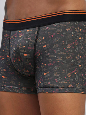 GRAPHIC BLACK MEN MODAL PRINTED TRUNKS