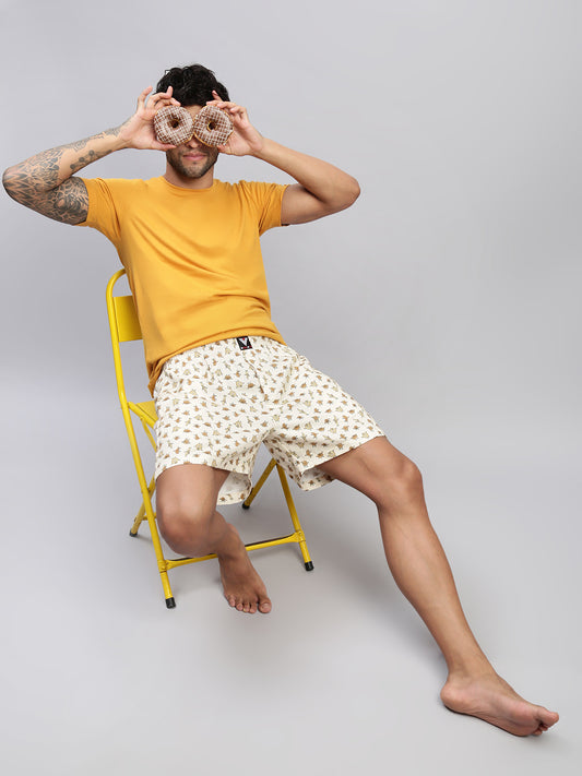 2PC PACK OF SPACE & BAKERY PRINT MEN COTTON BOXER PRINTED BOXER SHORTS