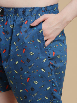 MOVIE NIGHTS WOMENS- COTTON PRINTED BOXER SHORTS