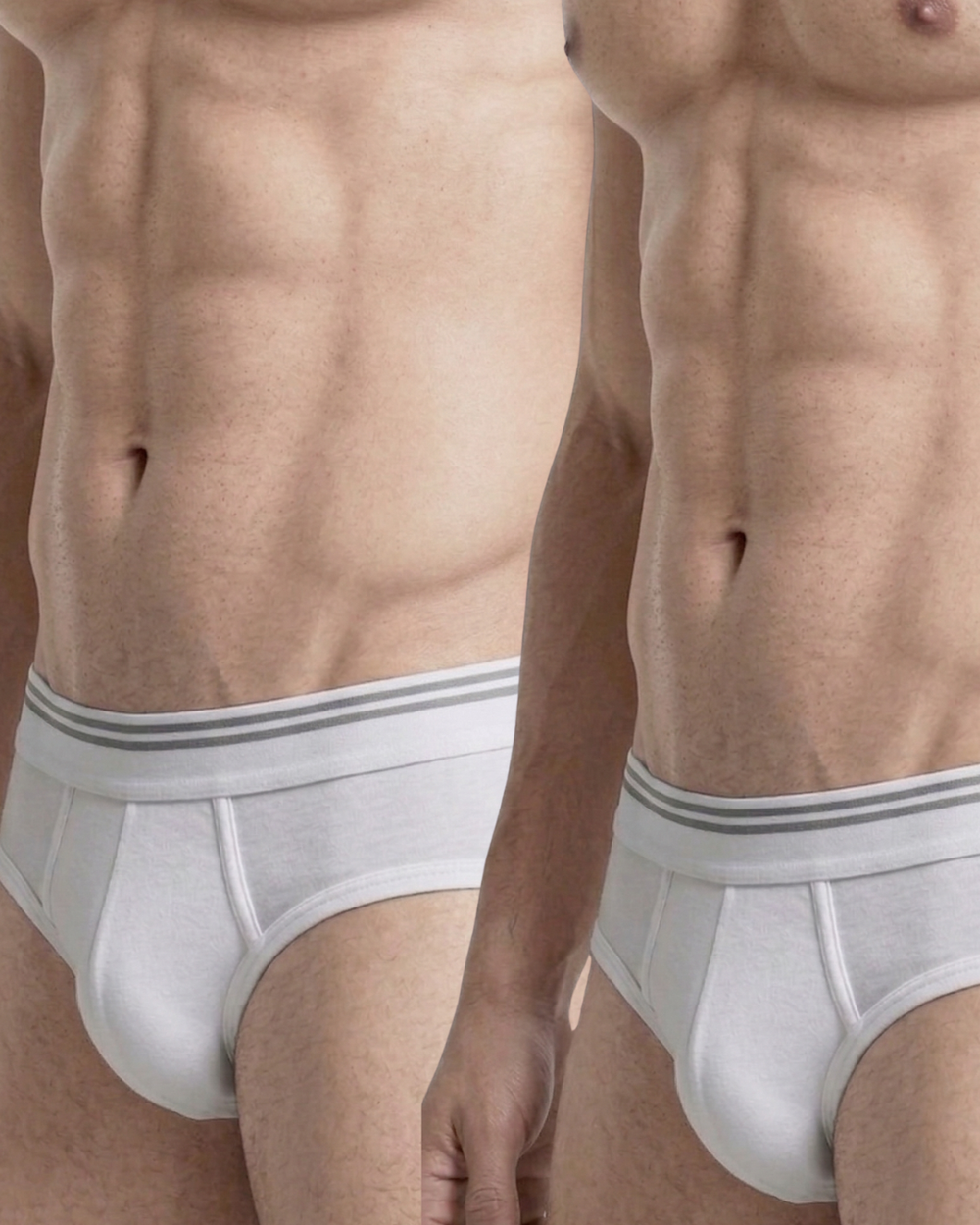 2PC PACK OF WHITE COTTON STRETCH BRIEFS