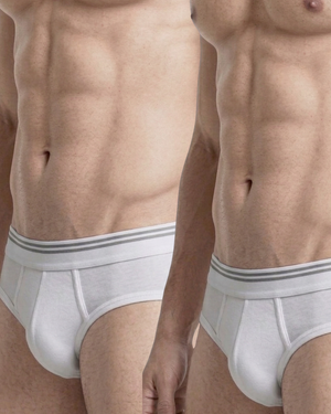 2PC PACK OF WHITE COTTON STRETCH BRIEFS